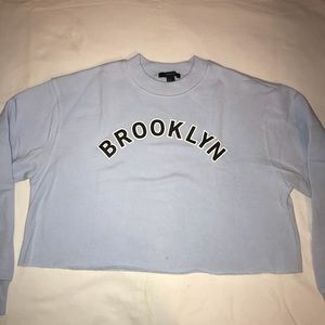 light Blue Long Sleeve Crop Top